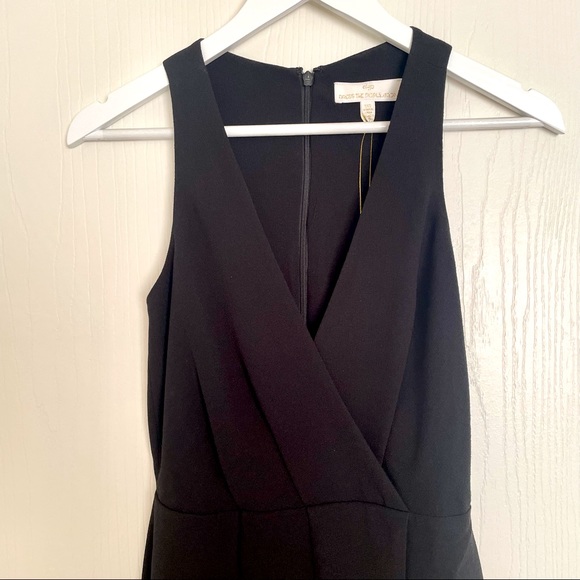 Dress the Population Ariel Racerback Faux Wrap Crepe Black Gown - Size X… - Picture 4 of 12